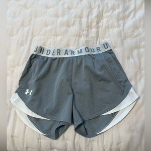Gray and white under amour shorts!